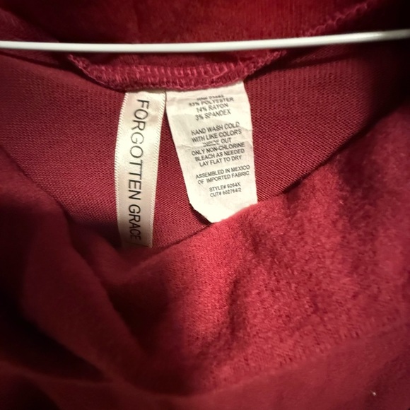 Forgotten Grace burgundy Cowl Neck Sweater - Picture 3 of 7